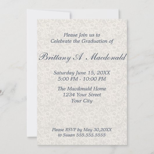 Western lampje en Denim Monogram gordel Afstudeerd Kaart (Achterkant)