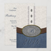 Western lampje en Denim Monogram gordel Afstudeerd Kaart (Voorkant / Achterkant)