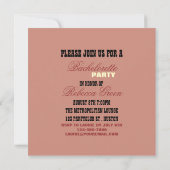 western land bachelorette : retro cowgirl kaart (Achterkant)