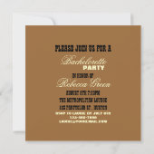 western land bachelorette : retro cowgirl kaart (Achterkant)