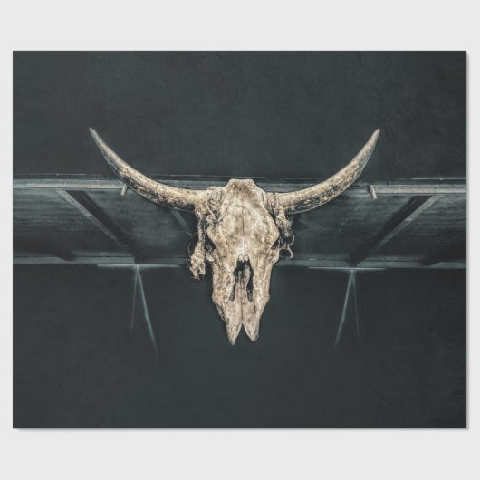 Western land Beige Gray Rustic Bull Koe Cadeaupapier (Vlak)