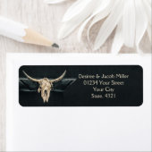 Western land Beige Gray Rustic Bull Koe Etiket (Insitu)