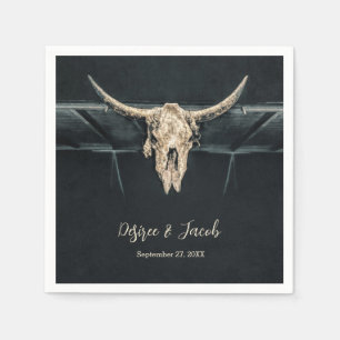 Western land Beige Gray Rustic Bull Koe Servet