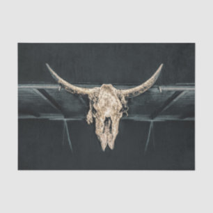 Western land Beige Gray Rustic Bull Koe Tissuepapier