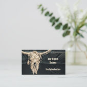 Western land Beige Gray Rustic Bull Koe Visitekaartje (Staand voorkant)