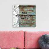 western land blauw schuur hout kant bruiloft canvas afdruk (Insitu (Woonkamer))