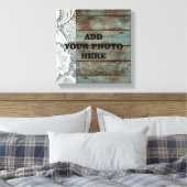 western land blauw schuur hout kant bruiloft canvas afdruk (Insitu (Slaapkamer))