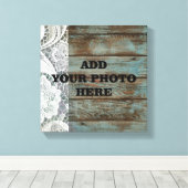 western land blauw schuur hout kant bruiloft canvas afdruk (Insitu (Houten vloer))