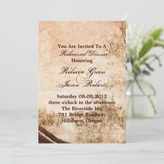 western land boerderij bruiloft repesial Dinner Kaart (Staand voorkant)