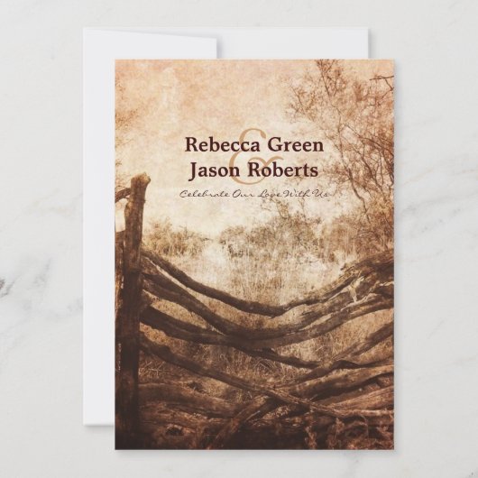 western land boerderij bruiloft repesial Dinner Kaart (Achterkant)