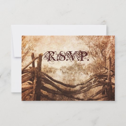 western land boerderij bruiloft RSVP-respons RSVP Kaartje (Voorkant)