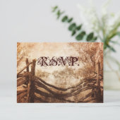 western land boerderij bruiloft RSVP-respons RSVP Kaartje (Staand voorkant)