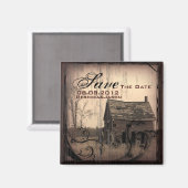 western land boerderij schuur bruiloft opslaan van magneet (Voorkant / Achterkant)