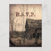 western land boerderij schuur bruiloft reactie RSV Uitnodiging Briefkaart (Voorkant)