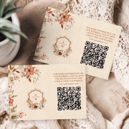 Western Land Boheemse Bloemen Bruiloft Informatiekaartje