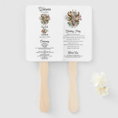Western Land Boho Koe Schedel Wedding Programma Handwaaier (Voorkant en achterkant)