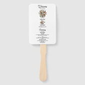 Western Land Boho Koe Schedel Wedding Programma Handwaaier (Voorkant)