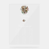 Western Land Boho Koe Trouwstoel Grafiek Acryl Bord (Voorkant)