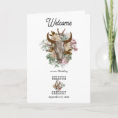 Western Land Boho Koe Wedding Order of Service Programma (Voorkant)