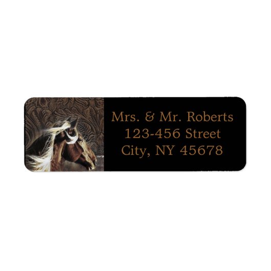 western land bruiloft met een trouwe paardencowboy etiket (Voorkant)