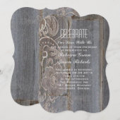 western land bruiloft met roestvrij hout kaart (Voorkant / Achterkant)