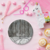 western land bruiloft met roestvrij hout papieren bordje (Feest)