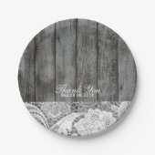 western land bruiloft met roestvrij hout papieren bordje (Voorkant)