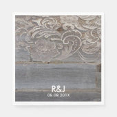 western land bruiloft met roestvrij hout servet (Voorkant)