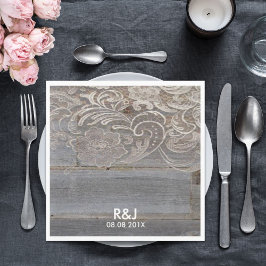 western land bruiloft met roestvrij hout servet