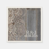 western land bruiloft met roestvrij hout servetten (Voorkant)