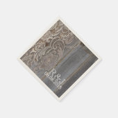 western land bruiloft met roestvrij hout servetten (Hoek)