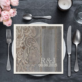 western land bruiloft met roestvrij hout servetten