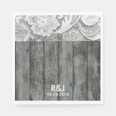 western land bruiloft met roestvrij hout servetten (Voorkant)