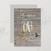 western land bruiloft met roestvrijhout kaart (Voorkant / Achterkant)