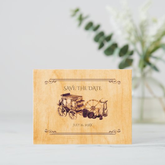 Western  land bruiloft opslaan van de datum aankondigingskaart (Staand voorkant)