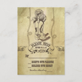 western land bruiloft RSVP Kaartje