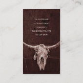 Western land Bruin Roestland Kowboy Bull Skull Visitekaartje (Achterkant)