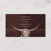 Western Land Bruin Rustic Cowboy Bull Koe Skull Visitekaartje (Achterkant)