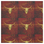 Western Land Bruin Rustiek Patroon Bull Skull Stof (Swatch)
