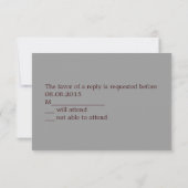 western land cabine bruiloft RSVP reactie Kaartje (Achterkant)