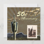 western land cactus 50ste trouwdag kaart (Voorkant)