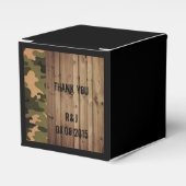 western land Camo Wedding met bijtende schuur Bedankdoosjes (Voorkant Zijde)
