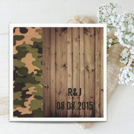 western land Camo Wedding met bijtende schuur Servet