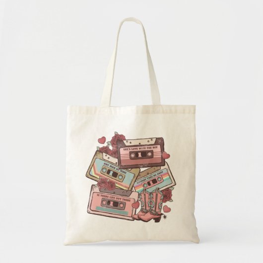 Western Land Cassettebandjes Tote Bag (Voorkant)