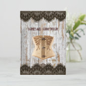 Western land Corset Steampunk vrijgezellenfeest Kaart (Staand voorkant)