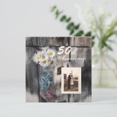 western land cowboy 50ste trouwdag kaart (Staand voorkant)