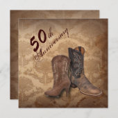 Western land Cowboy 50ste trouwdag Kaart (Voorkant / Achterkant)