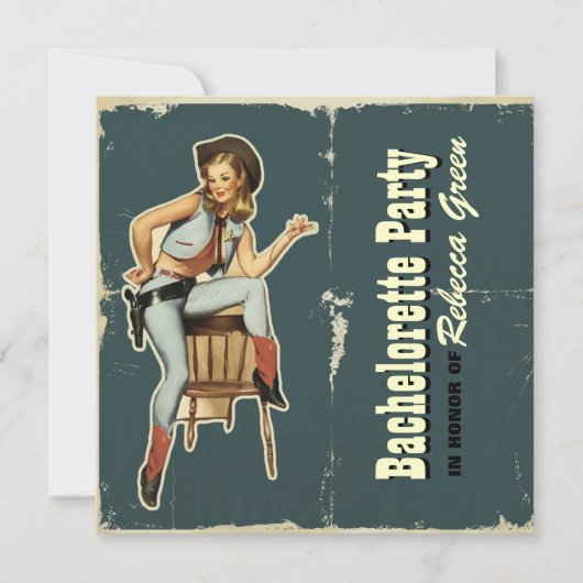 western land cowboy bachelorette kaart (Voorkant)