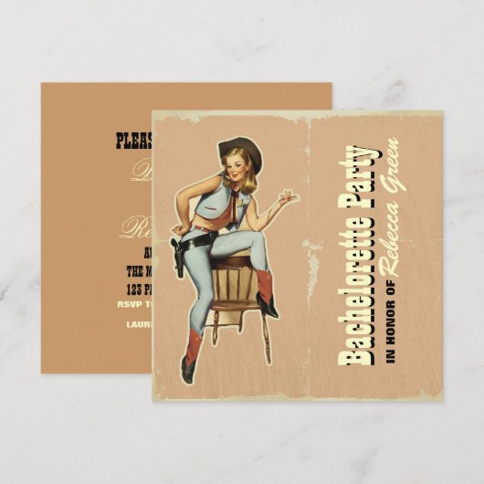 western land cowboy bachelorette kaart (Voorkant / Achterkant)