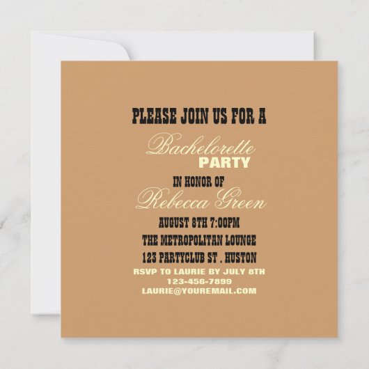 western land cowboy bachelorette kaart (Achterkant)